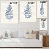 Blue Fern Print on wood I