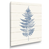 Blue Fern Print on wood I