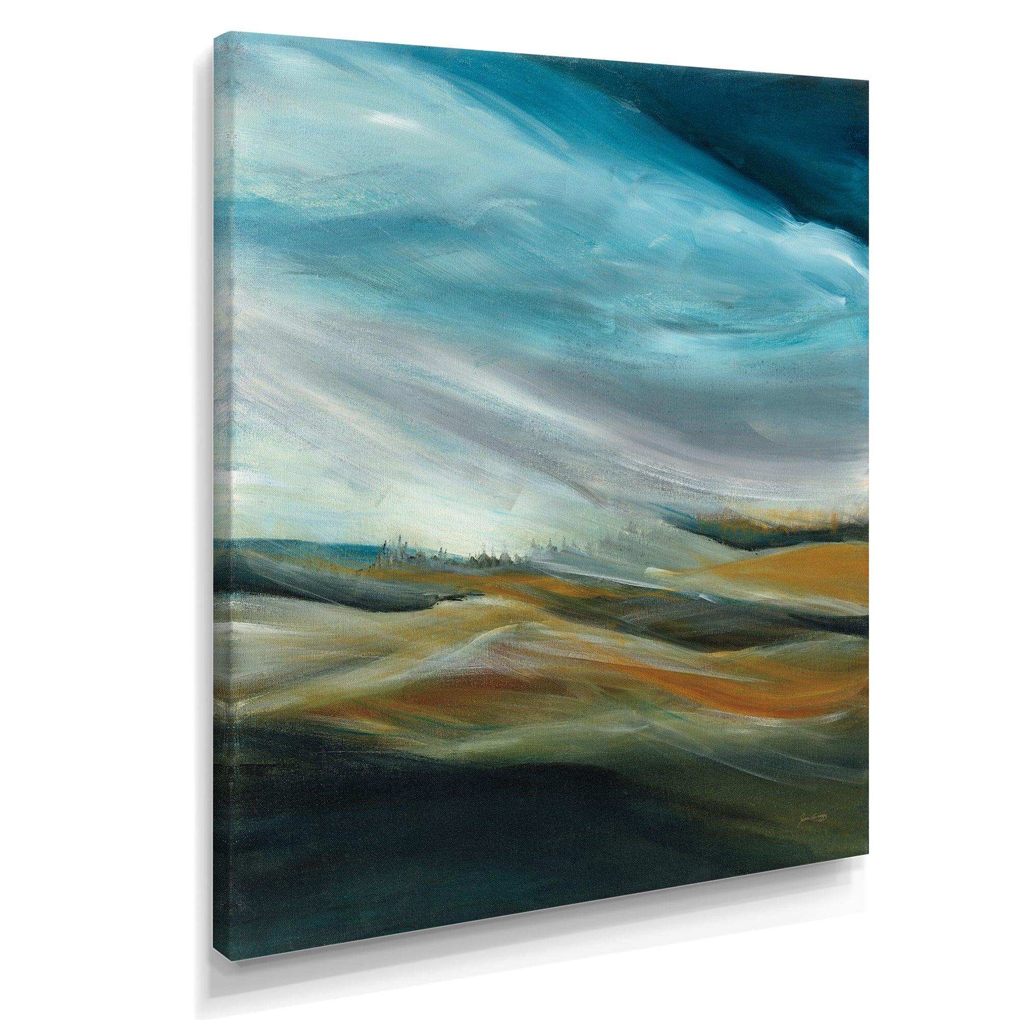 Watercolor Desert Storm Abstract Blue