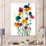 Indigo, Green And Yellow Watercolor