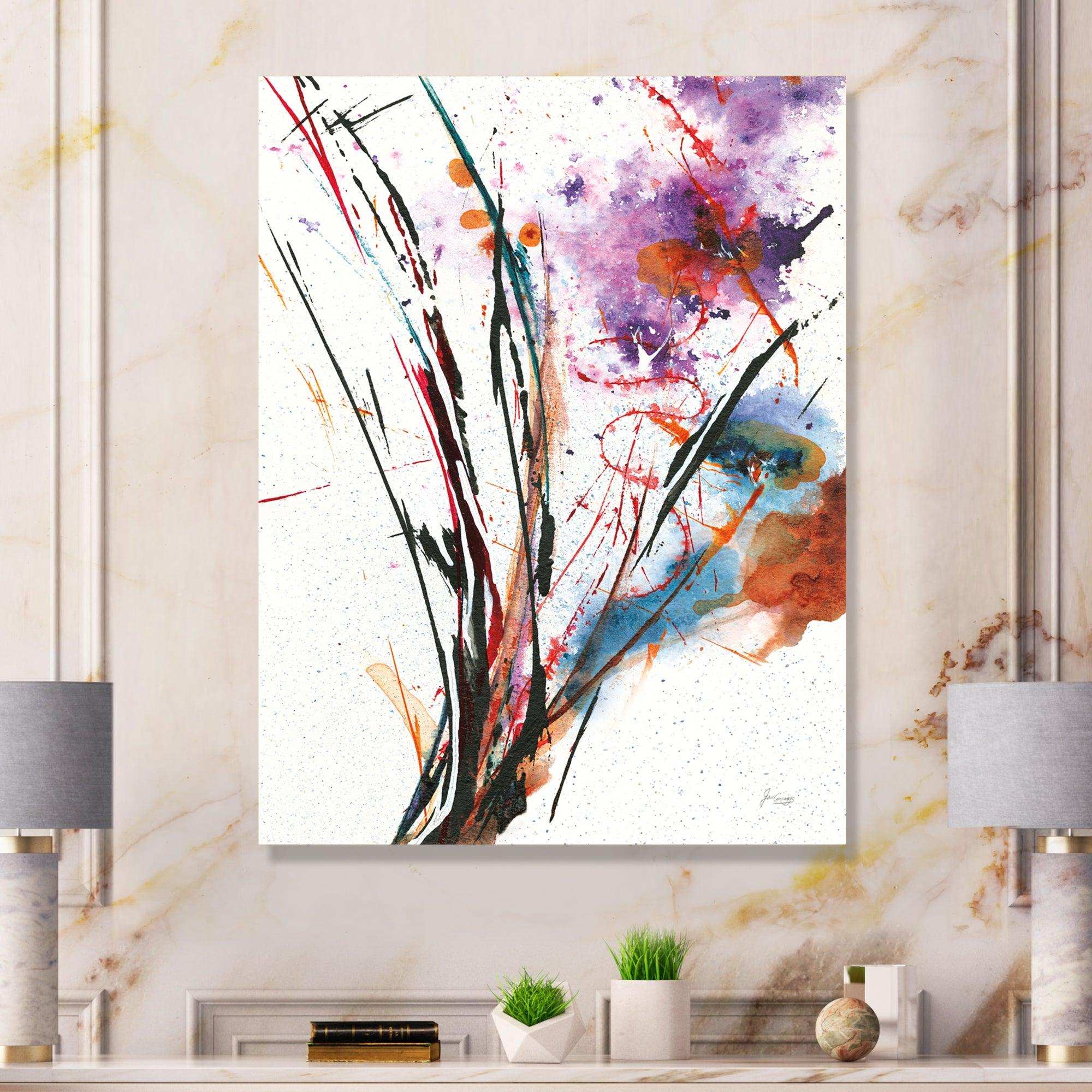 Abstract Purple and Blue Flowers Canvas Canvas