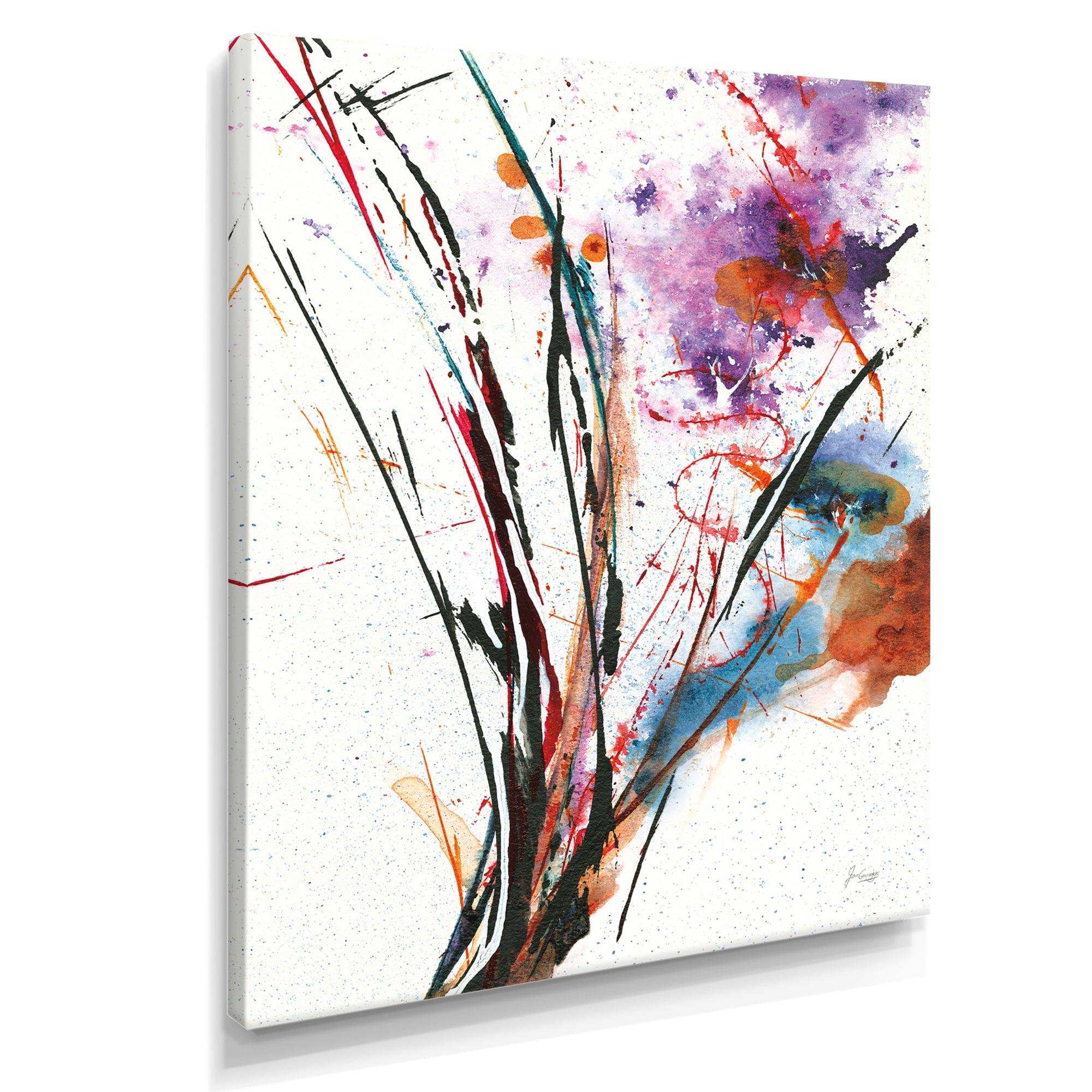 Abstract Purple and Blue Flowers Canvas Canvas