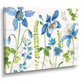 Bluebell and Columbine Wild Flowers with Butterfly