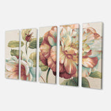 Romantic Dark Rose Blossing Flowers Multi-Panels