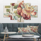 Romantic Dark Rose Blossing Flowers Multi-Panels