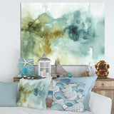 Abstract Watercolor Green House Canvas Canvas