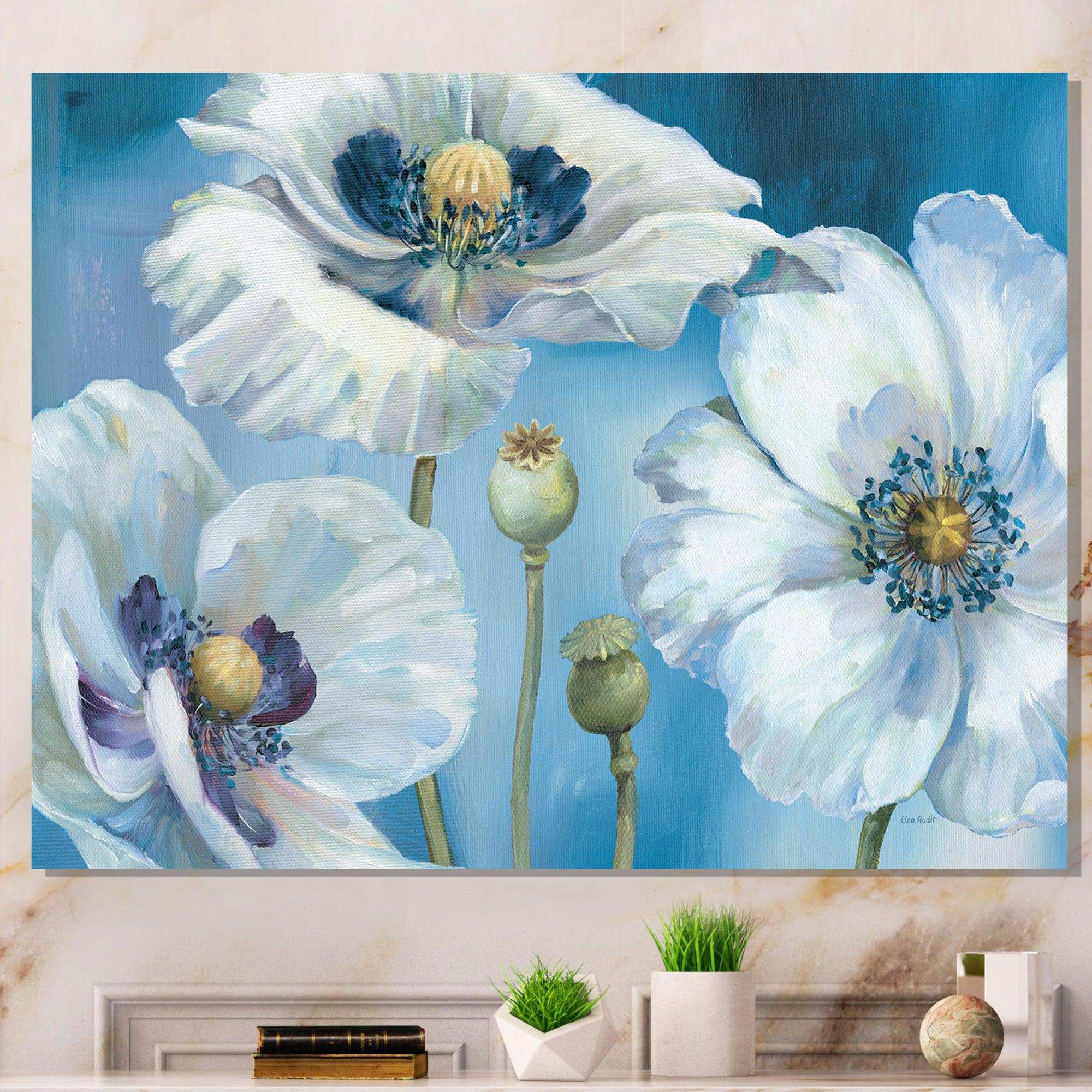 White Flower on Blue II
