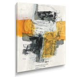 Abstract Composition of Glamorous Yellow and Black Canvas Canvas