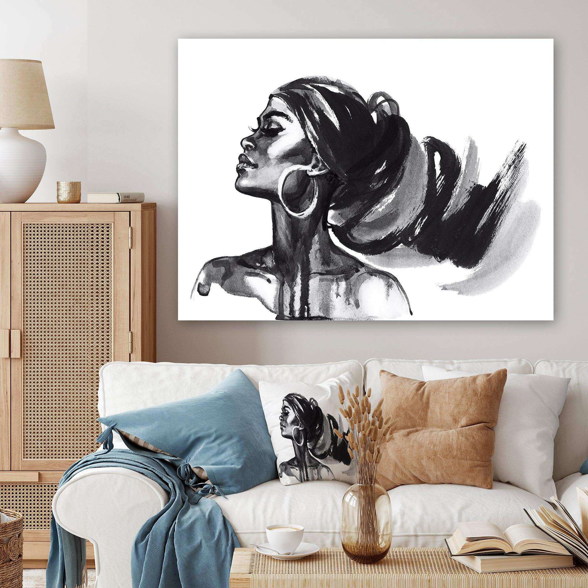 Monochrome Portrait of African American Woman IV