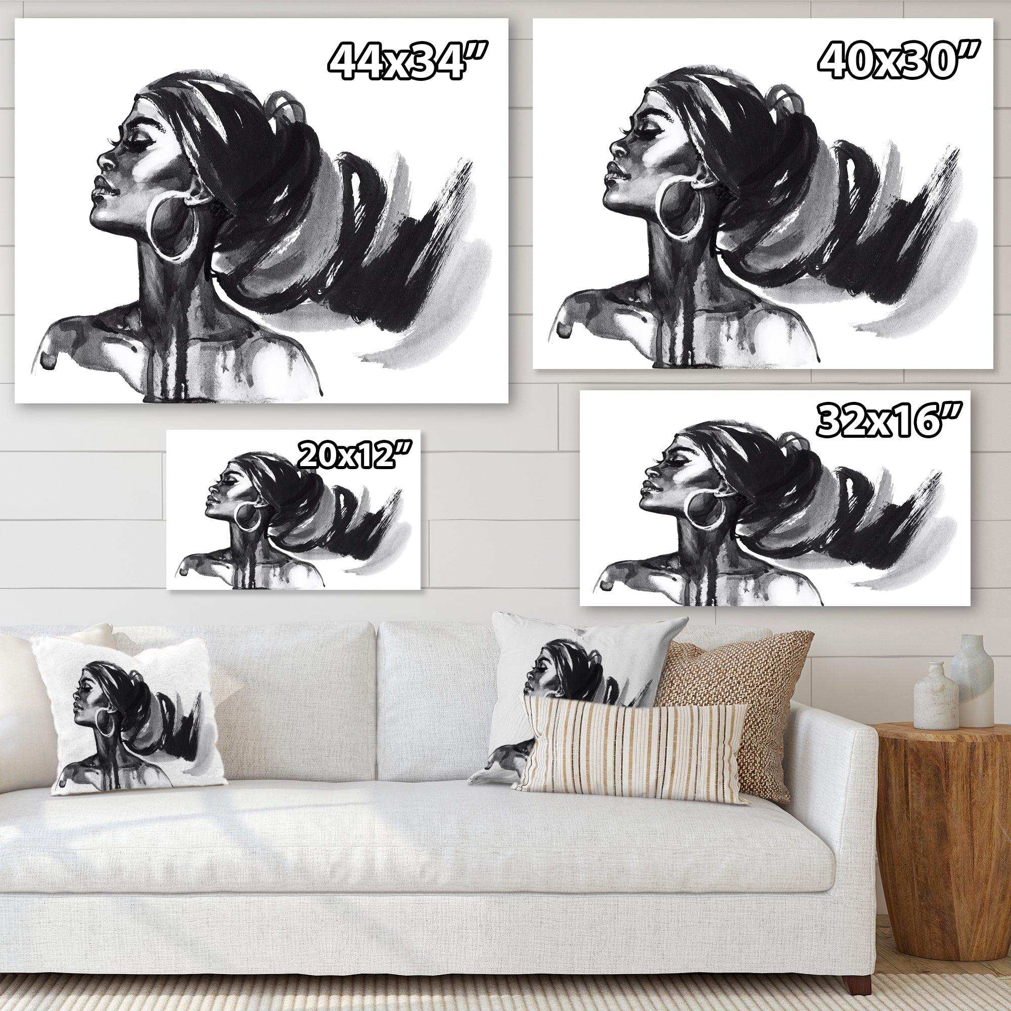 Monochrome Portrait of African American Woman IV