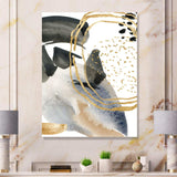 Pastel Abstract With Blue Black Beige & Gold Spots
