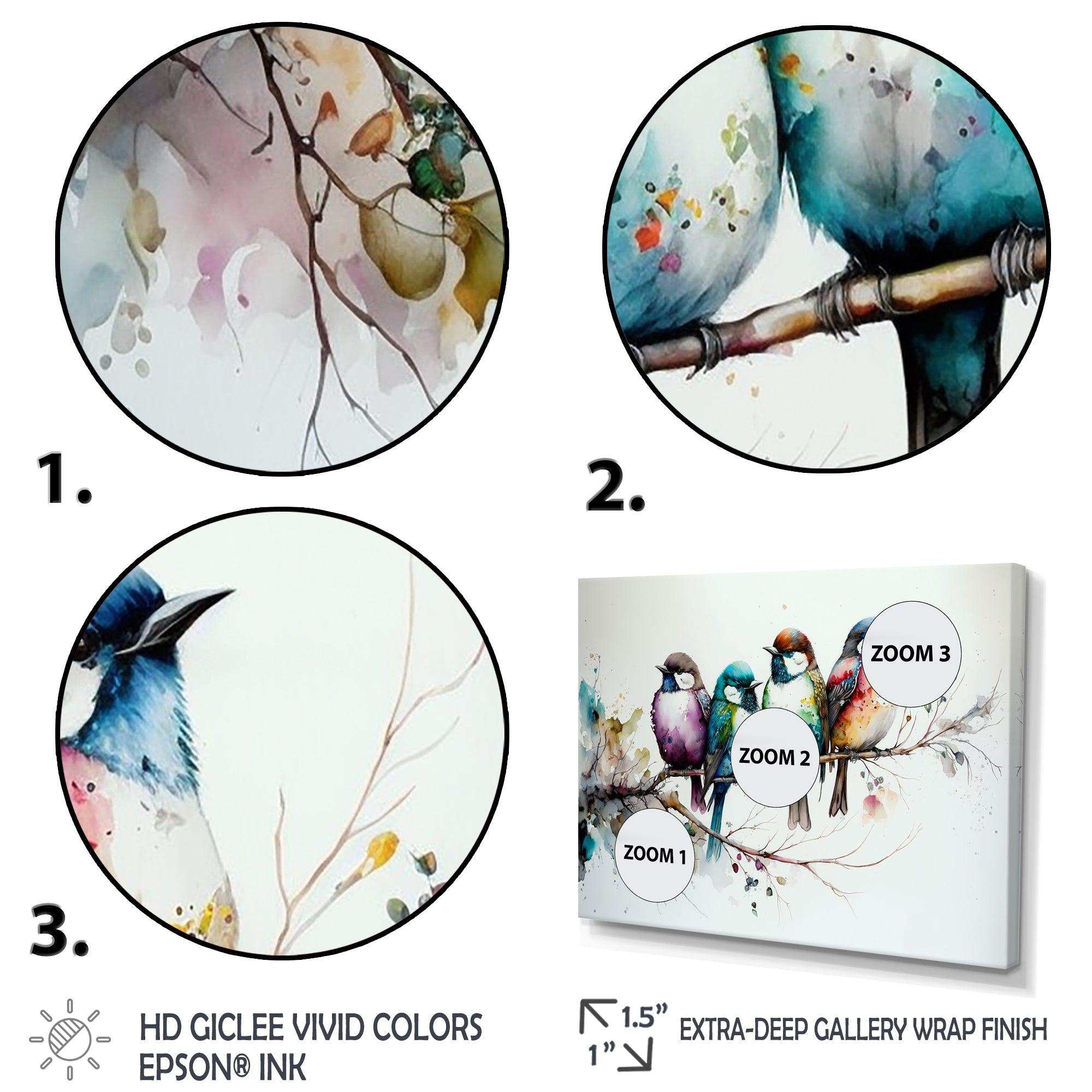 Multicolor Birds On Plum Blossoms Tree XVII