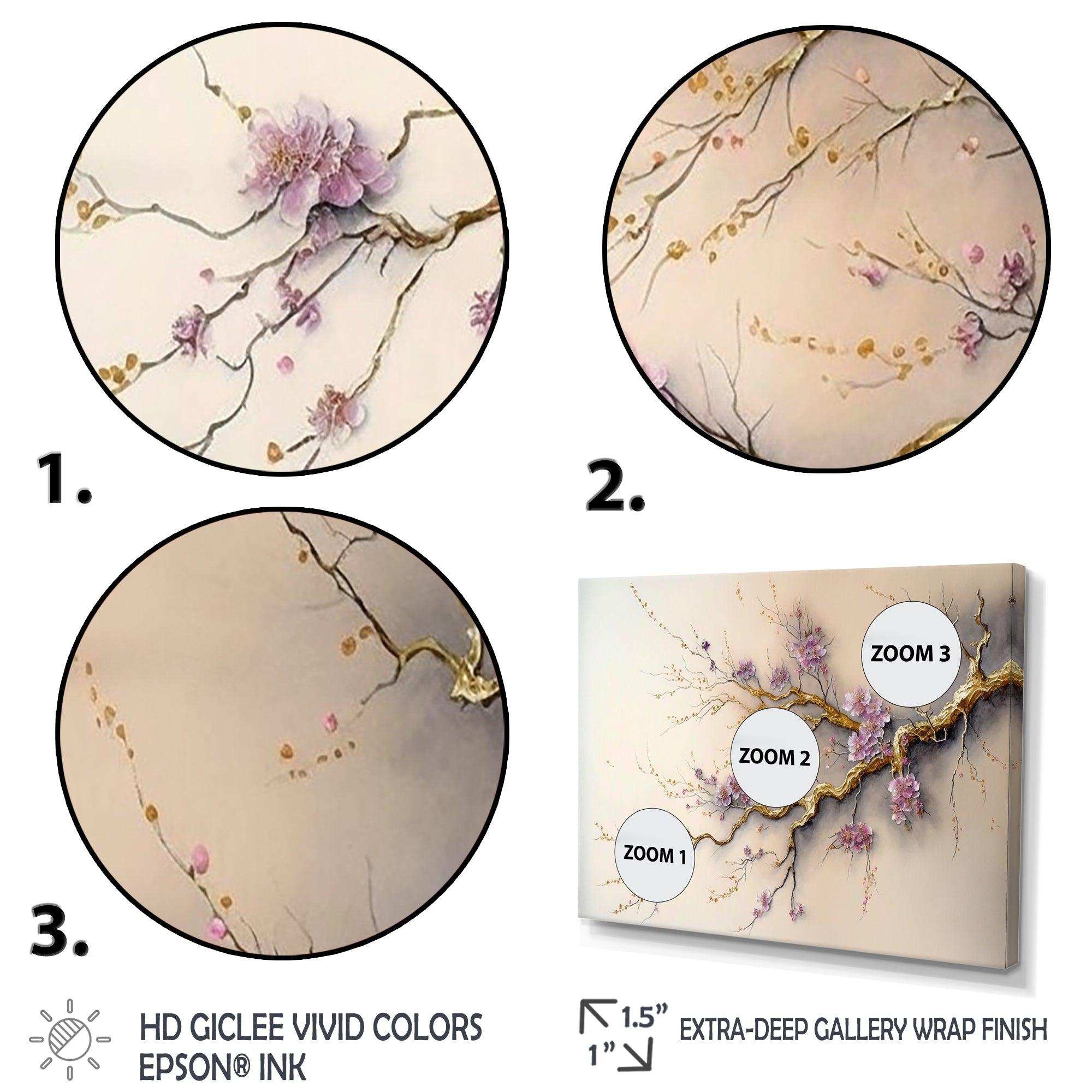 Pink And Plum Cherry Blossom Branch V