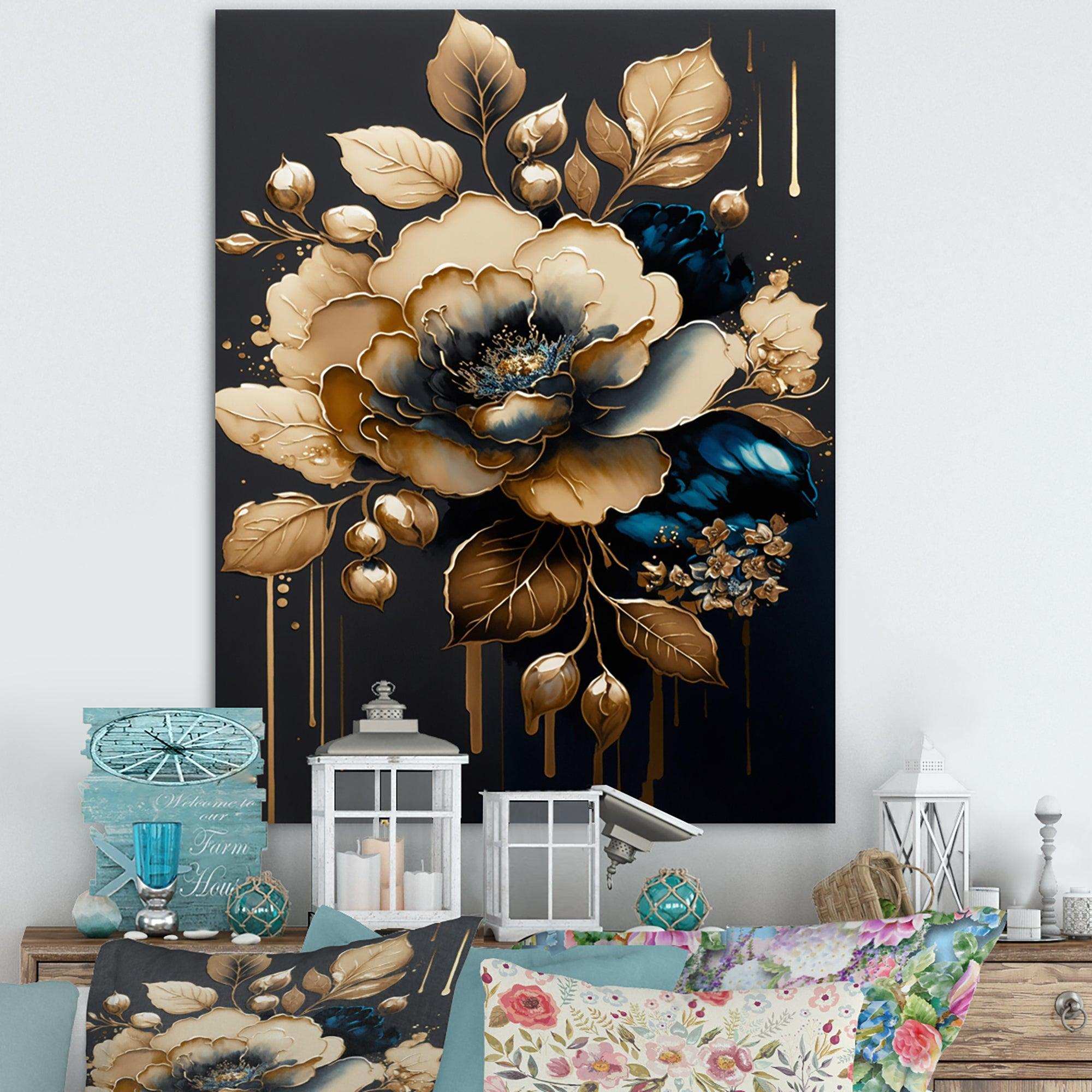 Blue And Gold Camellia I