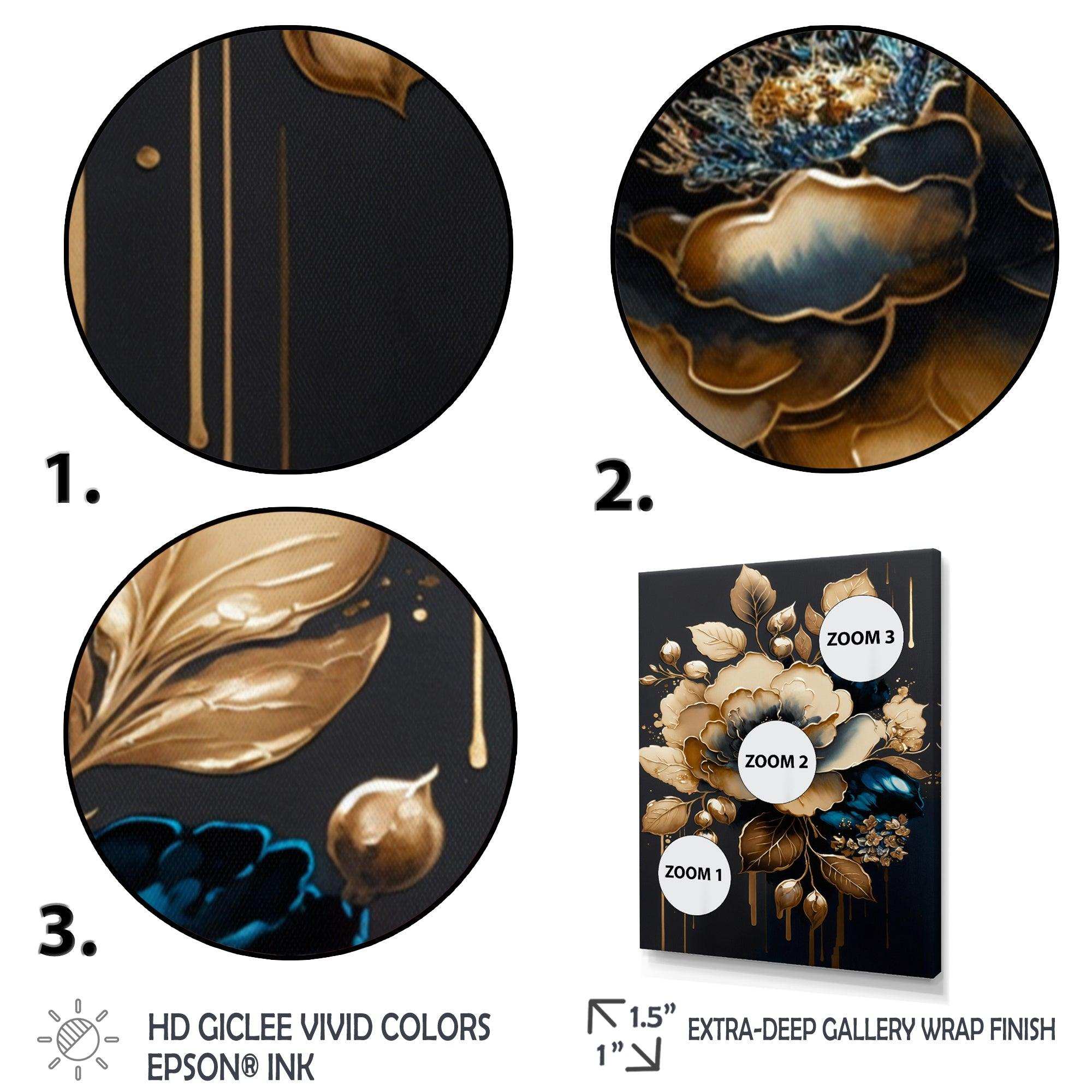 Blue And Gold Camellia I