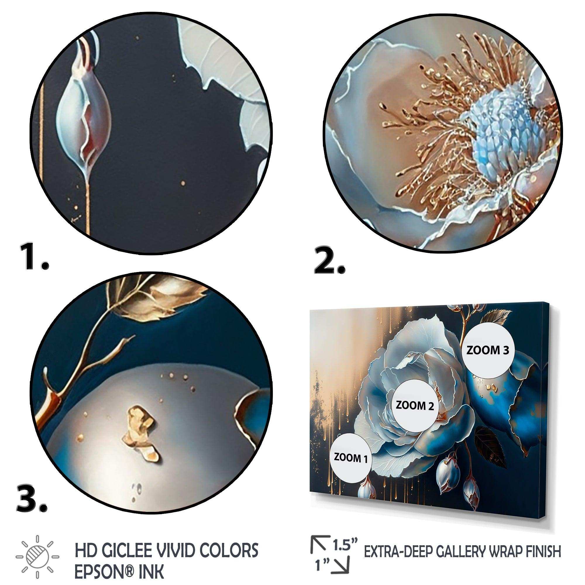 Vibrant Blue Camellia Flower I