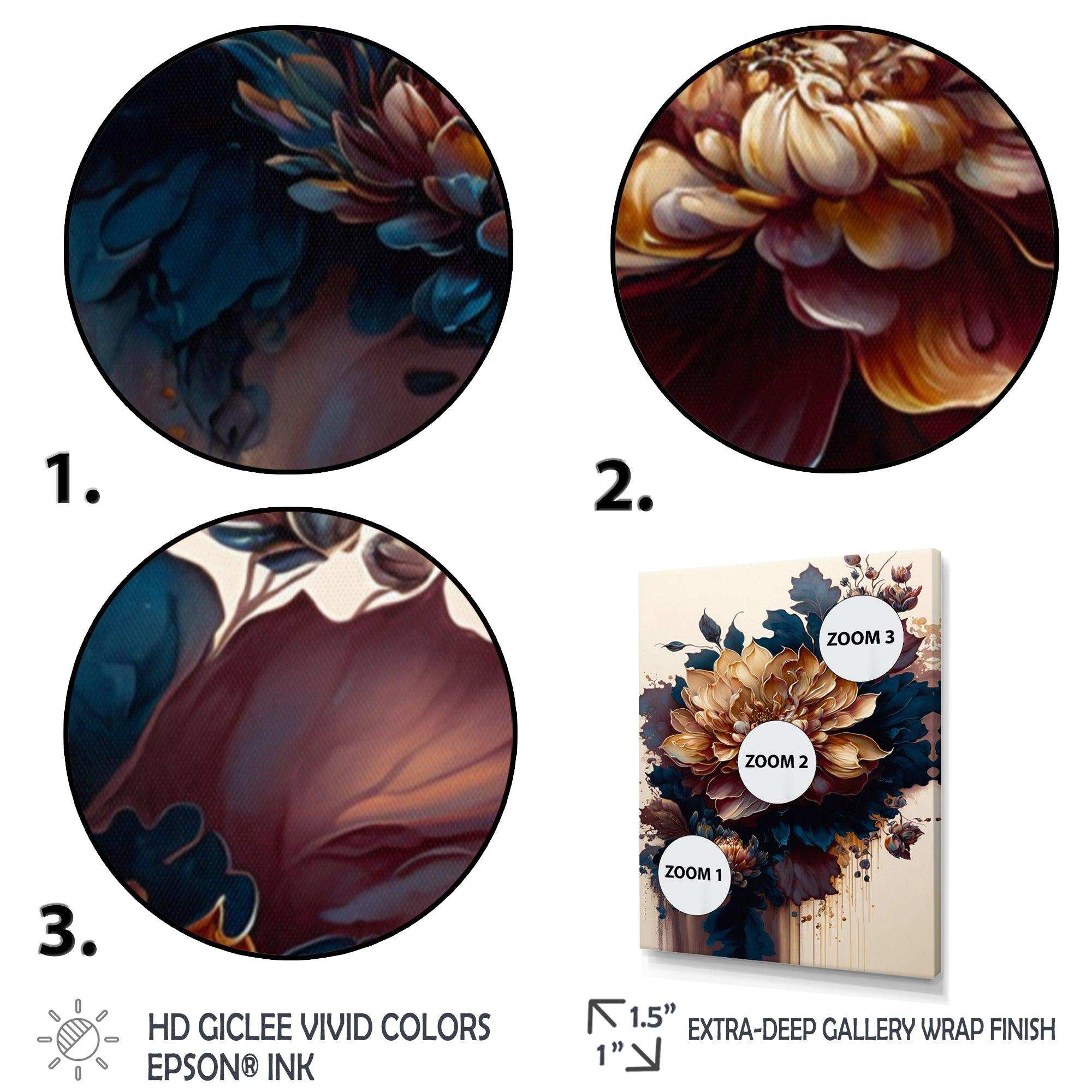 Burgundy And Blue Dahlia Bunch II