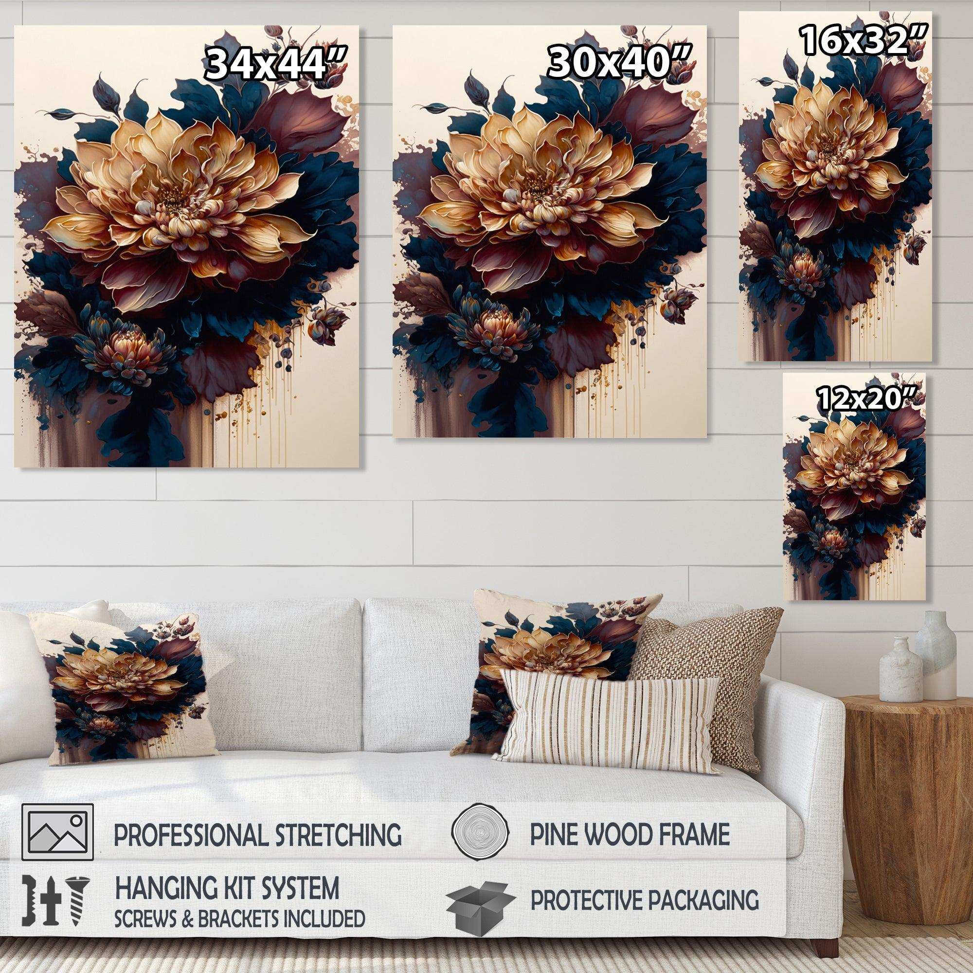 Burgundy And Blue Dahlia Bunch II