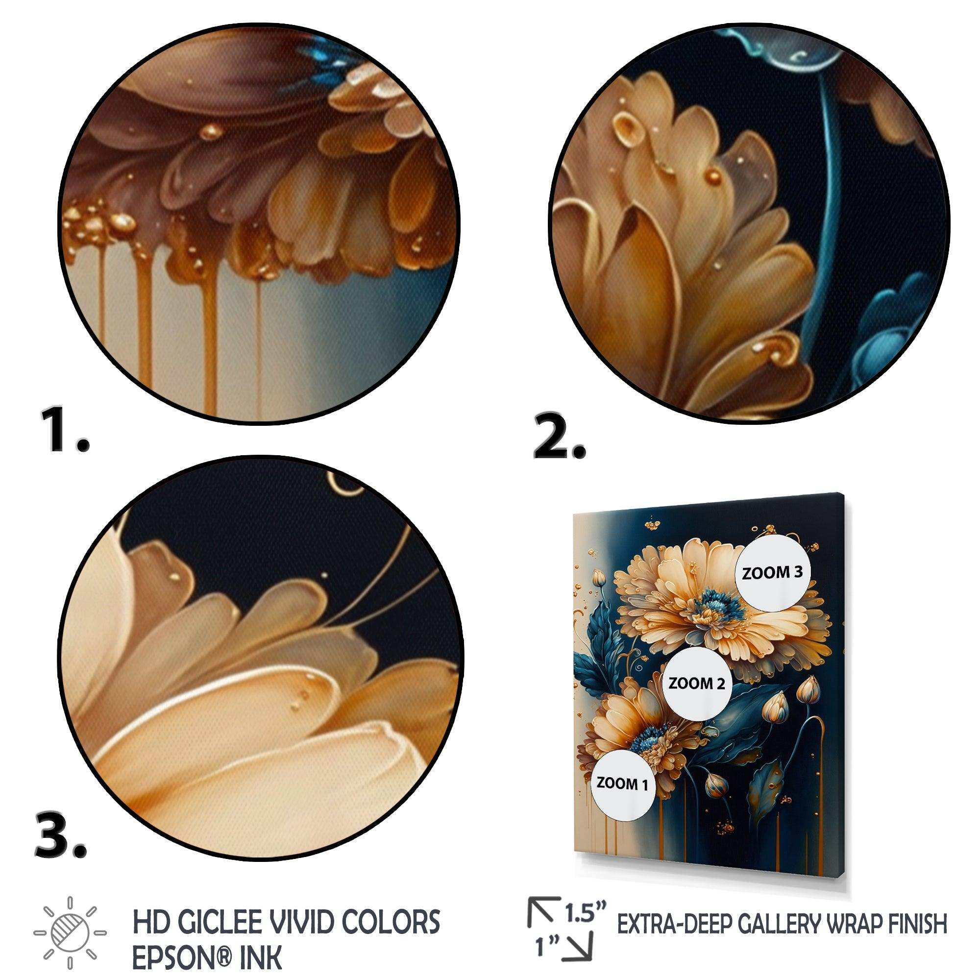 Light Orange And Dark Blue Daisy II