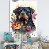 Cute Rottweilers Floral Art I