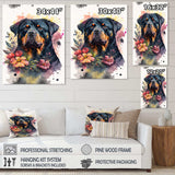 Cute Rottweilers Floral Art I