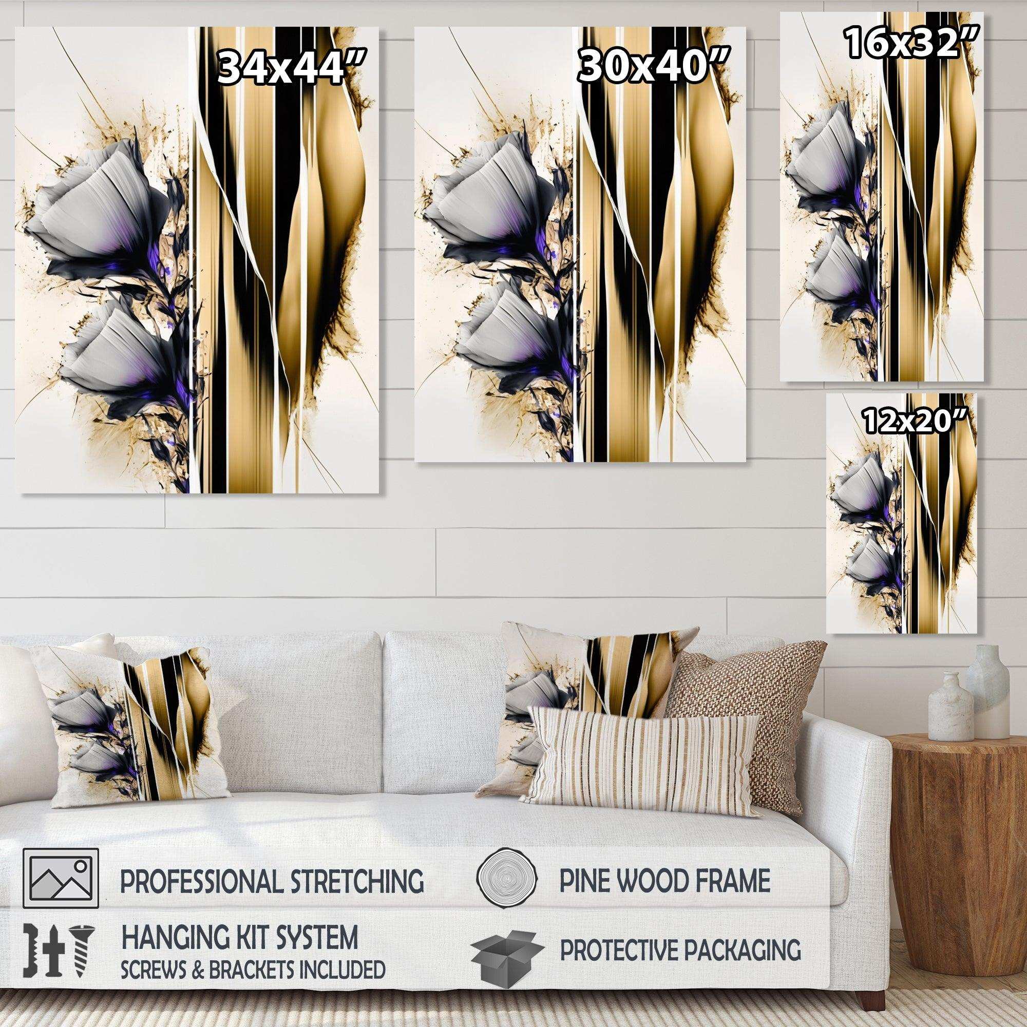 Purple Flower Flower On Abstract Paint I