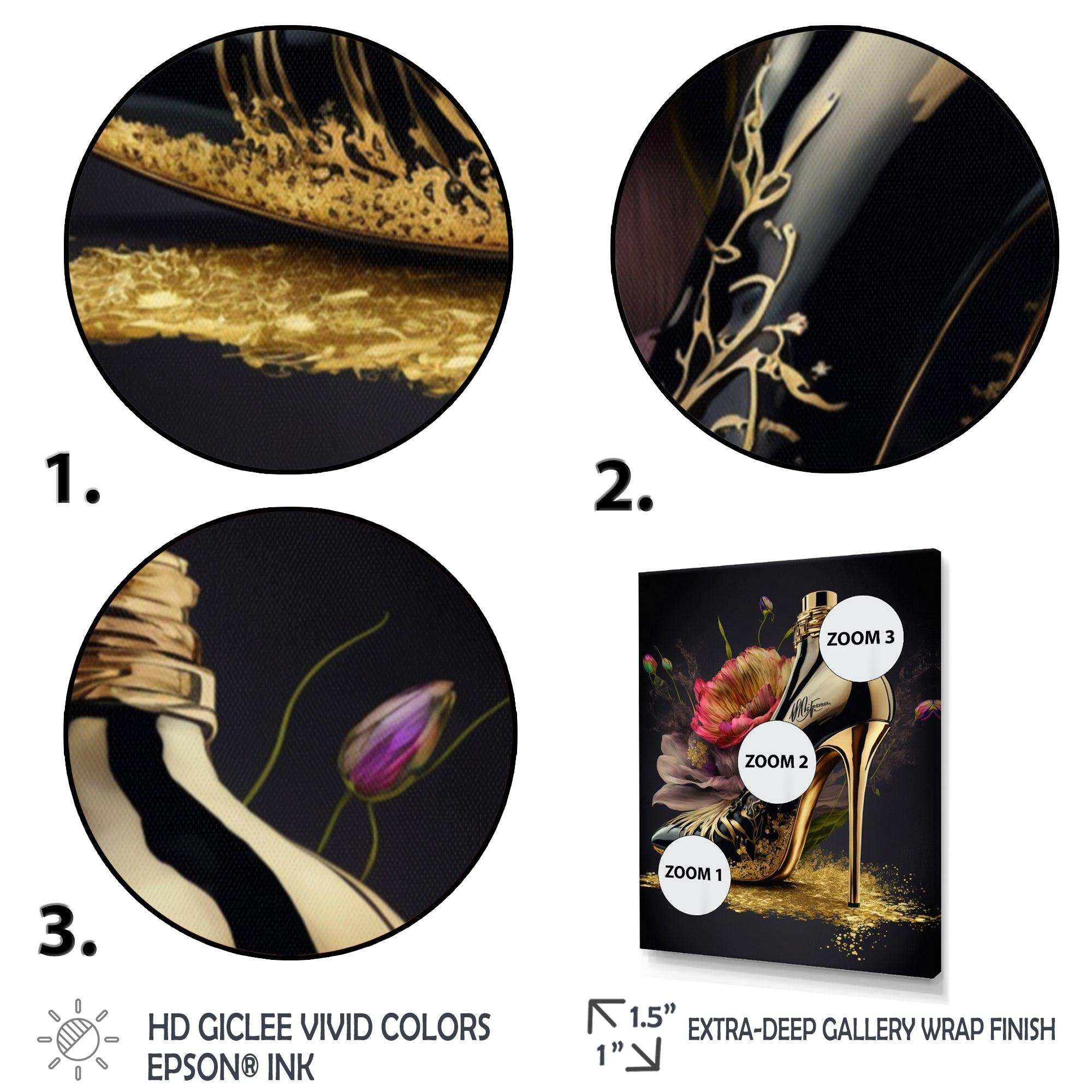 Golden Floral High Heel I