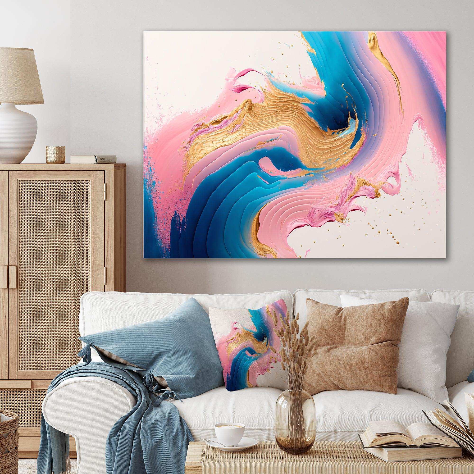 Pink And Gold Waves