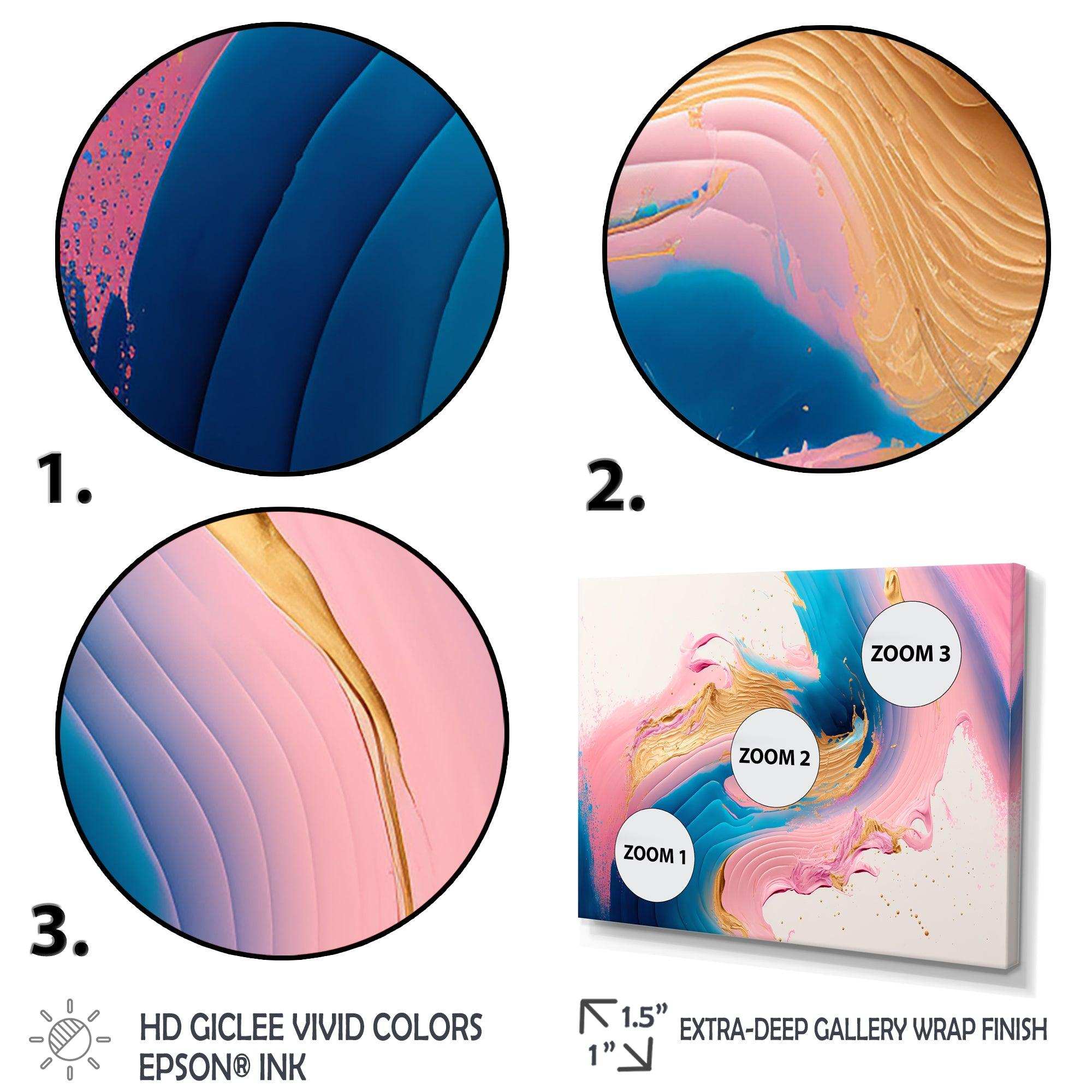 Pink And Gold Waves