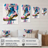 Pink And Blue Art Deco Army Shoes II