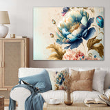 Blue And Gold Floral Bunch I