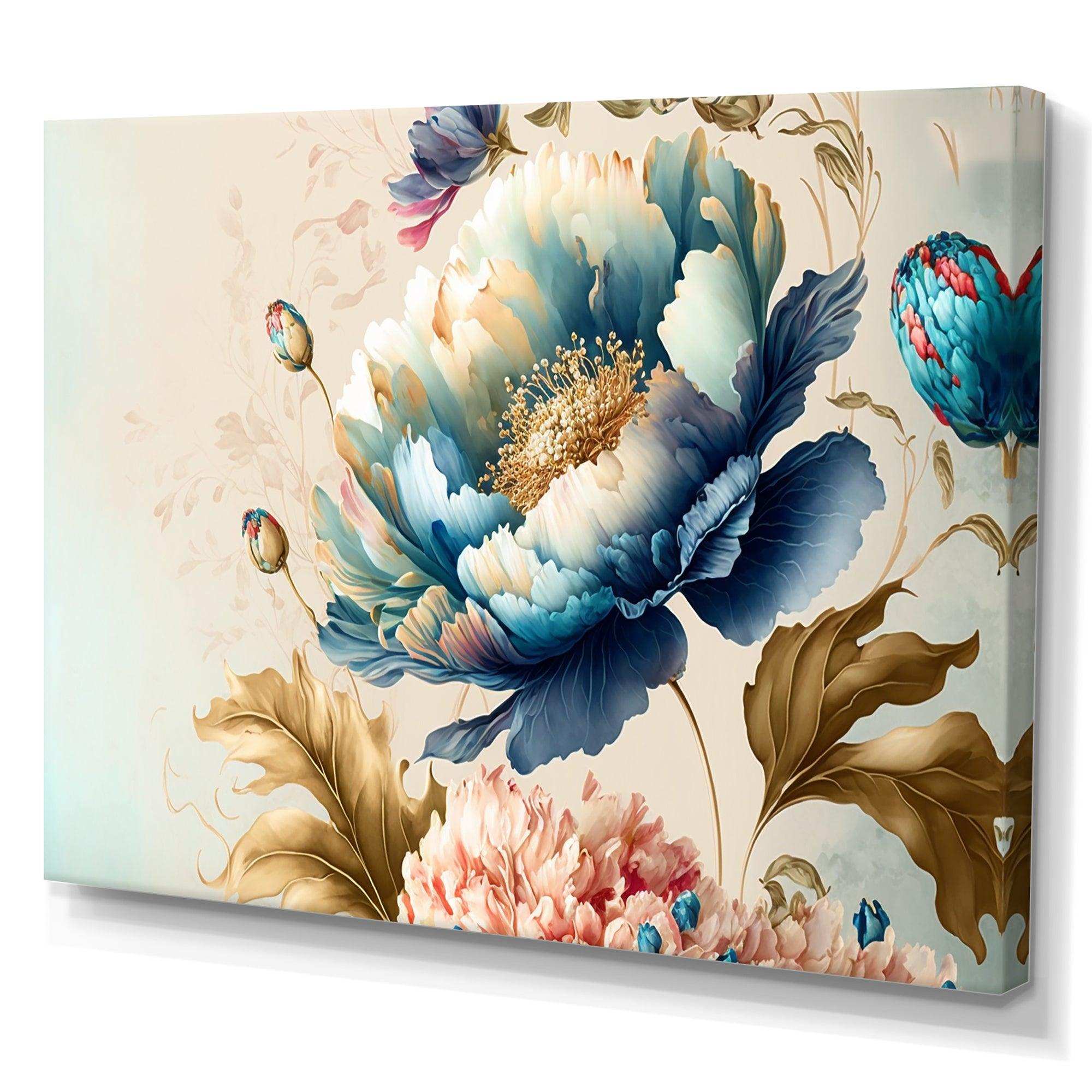 Blue And Gold Floral Bunch I