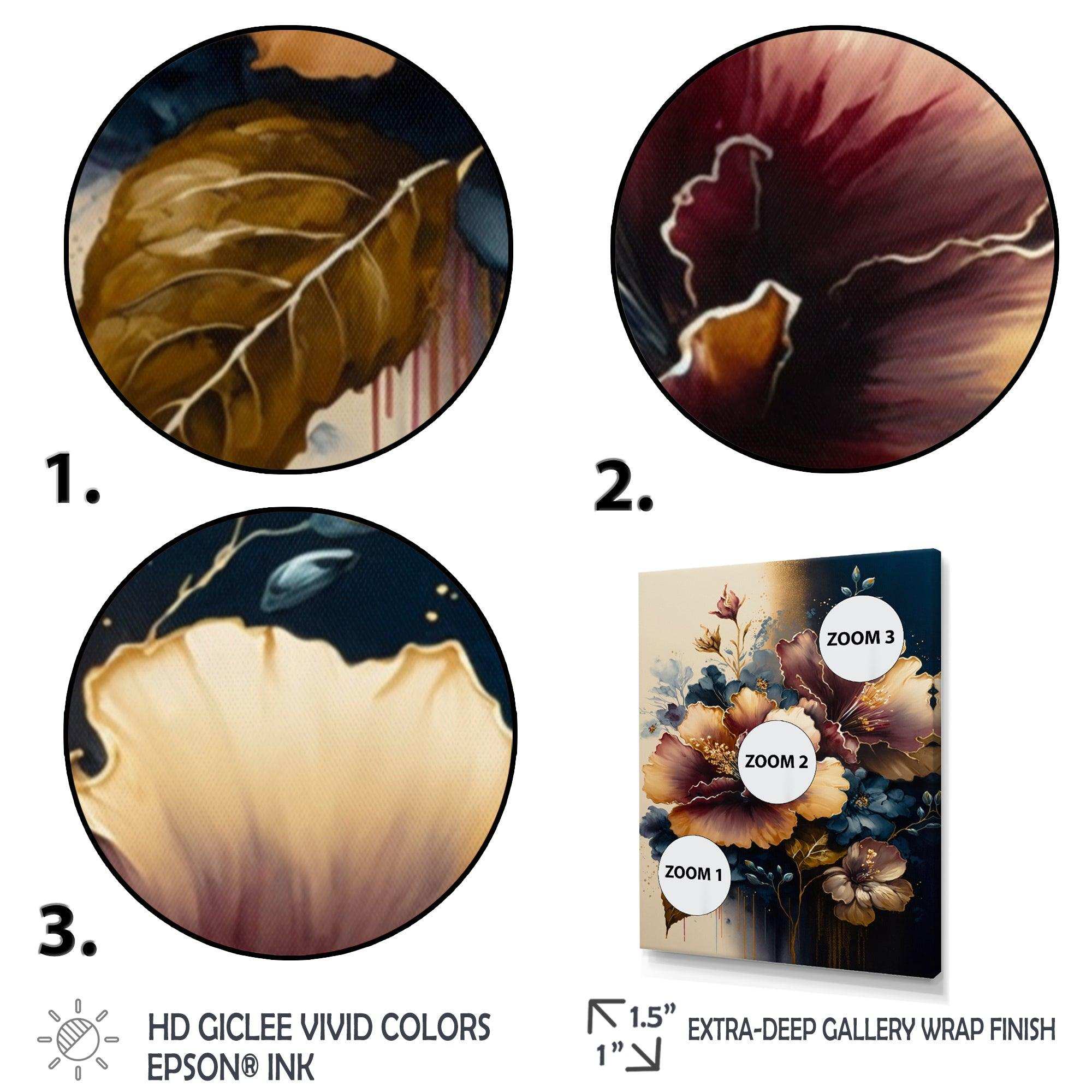 Burgundy And Blue Hibiscus Bunch I