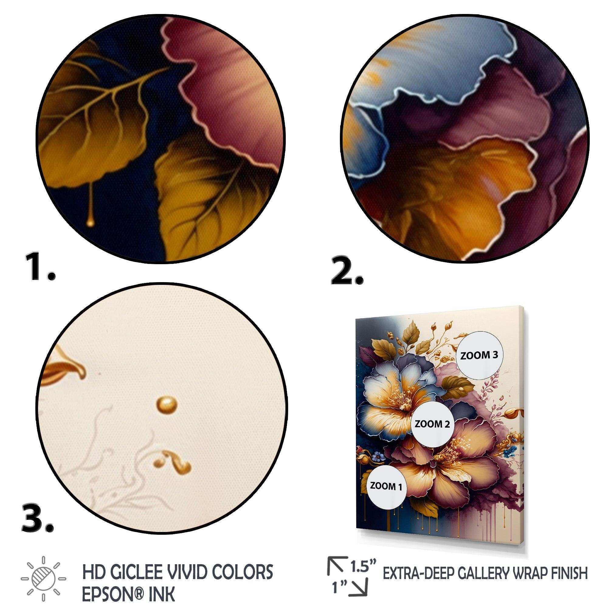 Burgundy And Blue Hibiscus Bunch II