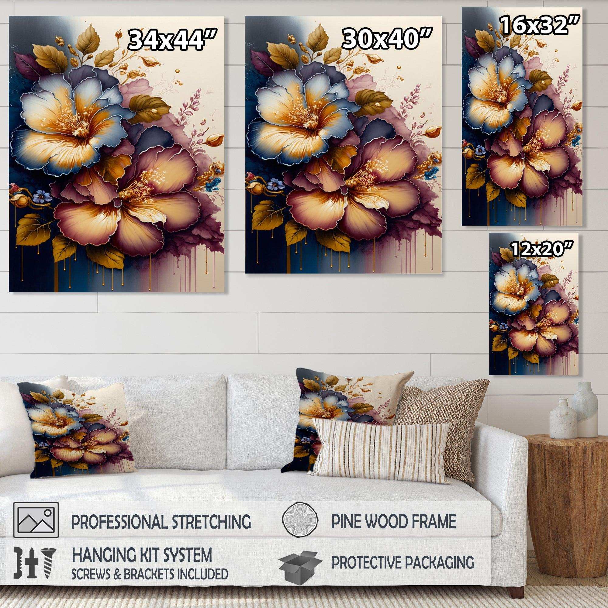 Burgundy And Blue Hibiscus Bunch II