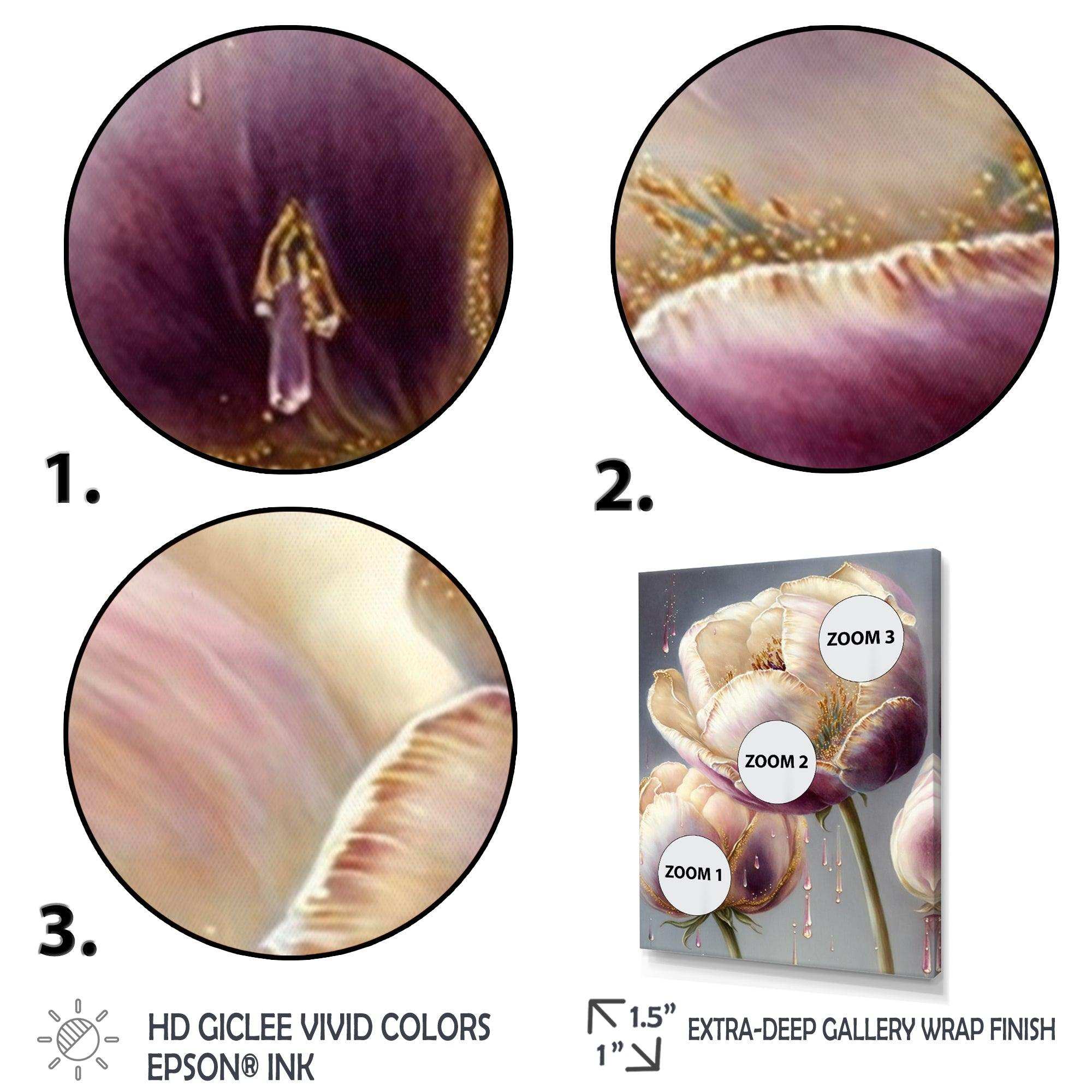 Cream And Purple Tulip II