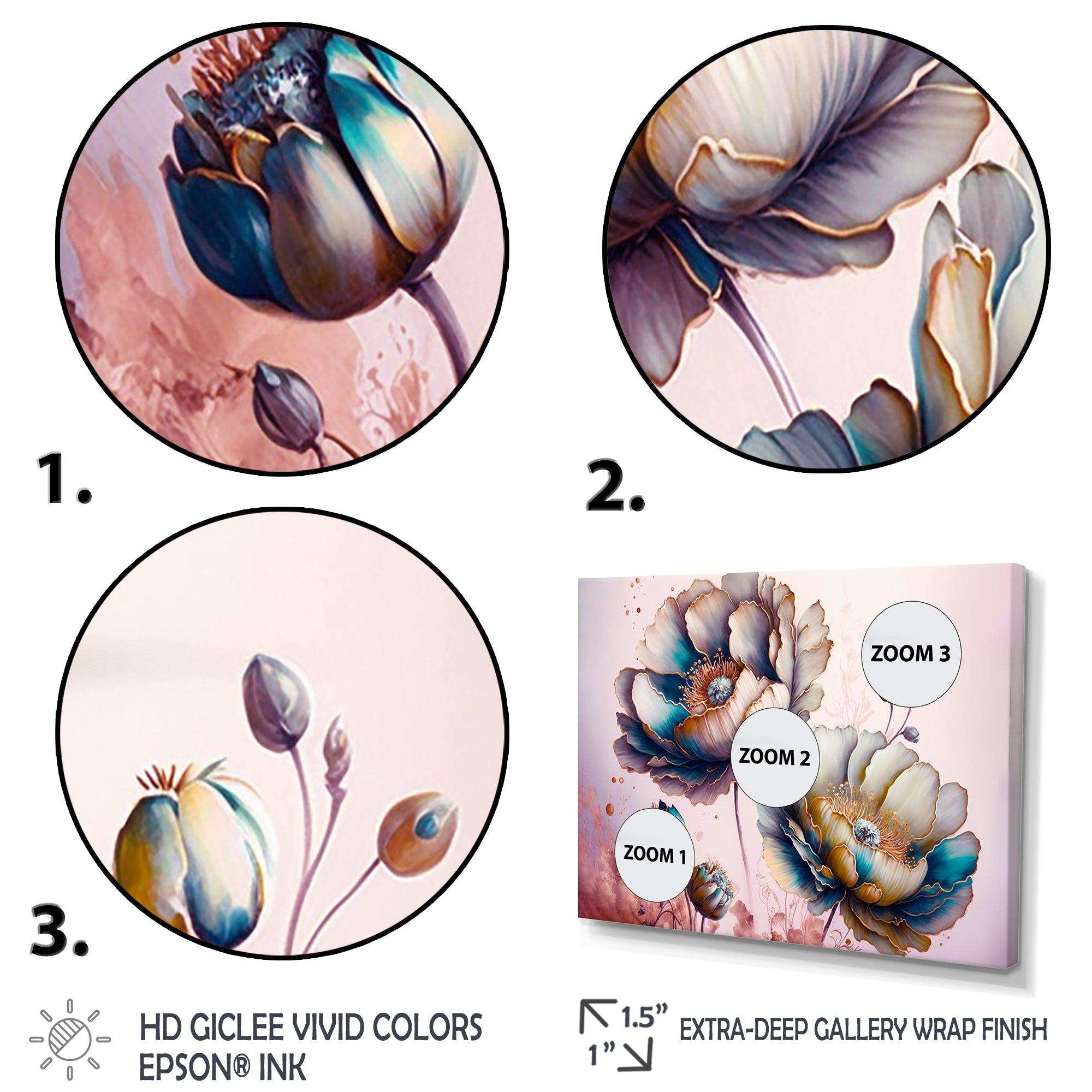 Vibrant Green Poppy Flowers I