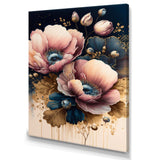 Bold Pink And Blue Poppy Flowers I