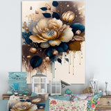 Brown And Blue Rose Design