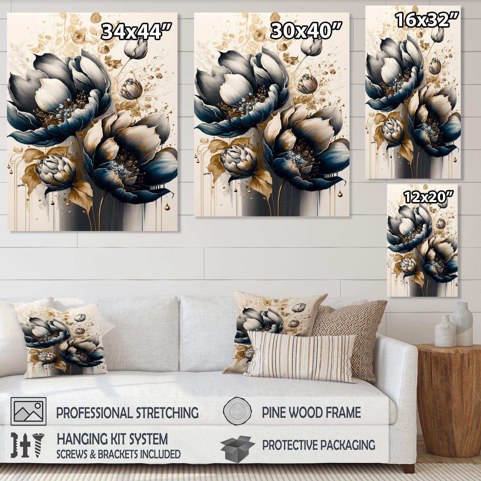 Black And White Watercolor Roses I