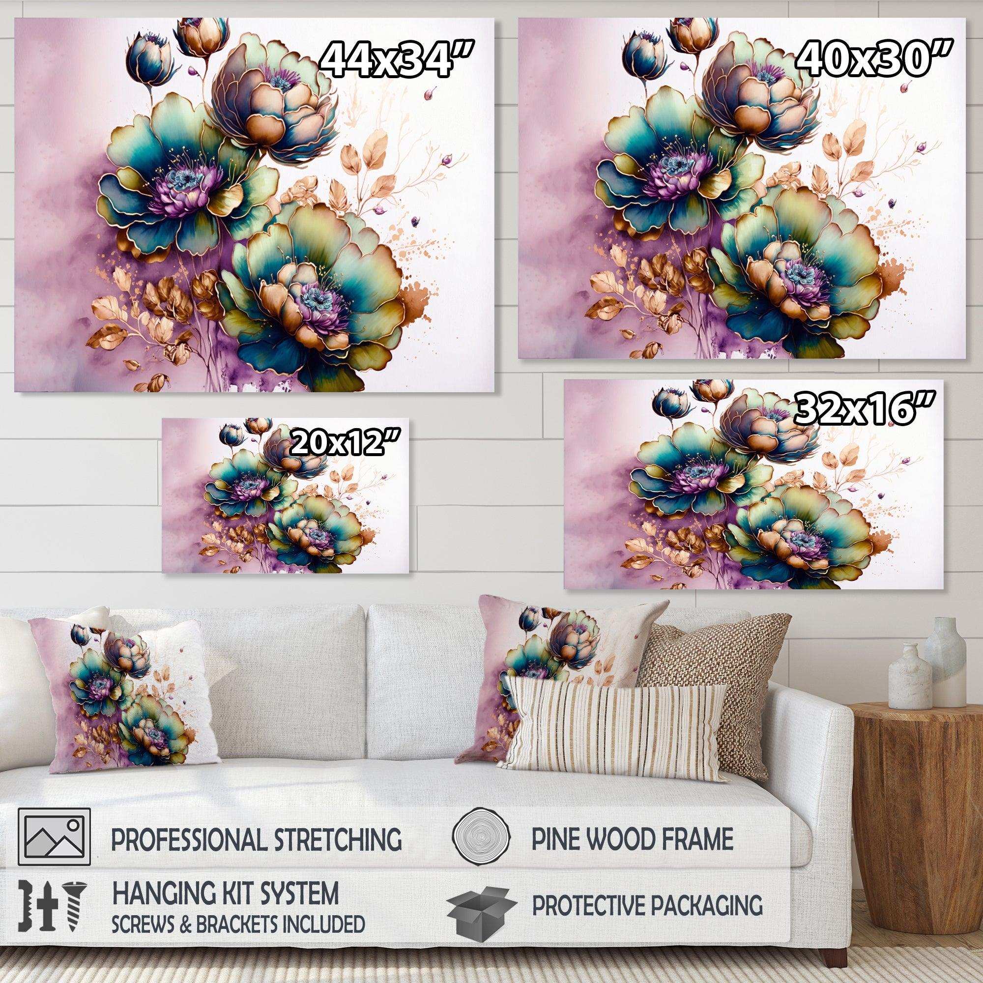 Green And Blue Violet Floral Design II