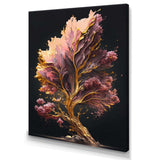 Abstract Pink And Gold Leaves II Canvas Canvas