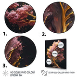 Abstract Pink And Gold Leaves II Canvas Canvas