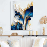 Abstract Geode Gold And Blue Marble Shape II