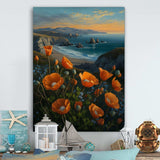 Orange Flowers By The Coast I