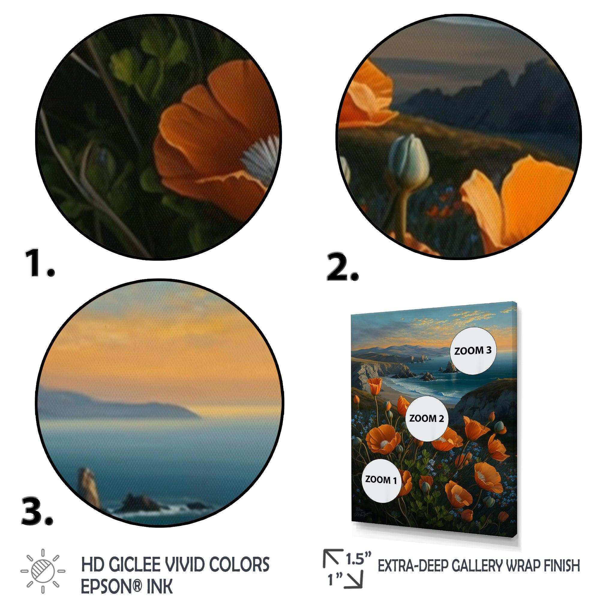 Orange Flowers By The Coast I
