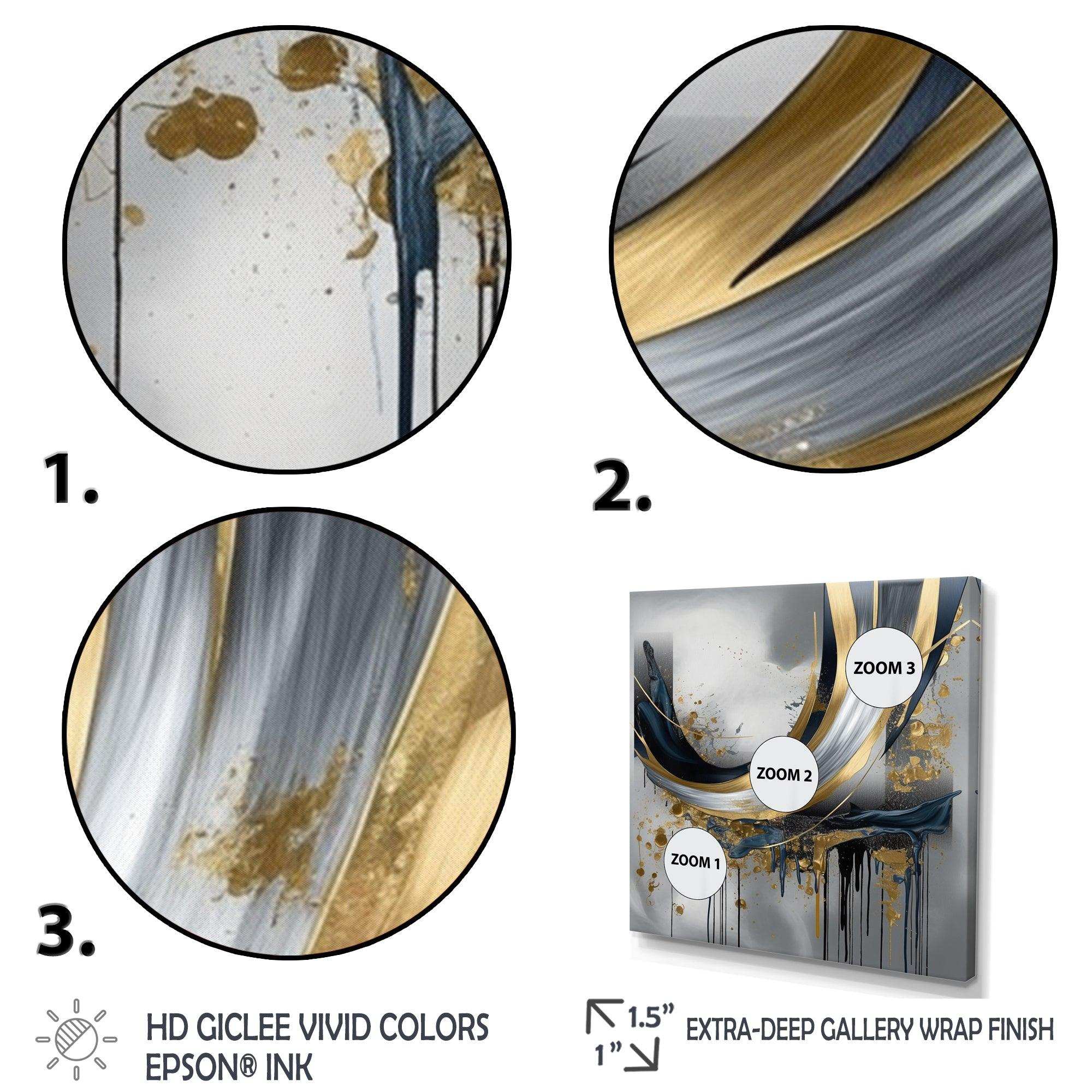 Shapes And Lines Abstract Marble V - Abstract Canvas Wall Art