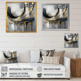 Shapes And Lines Abstract Marble V - Abstract Canvas Wall Art