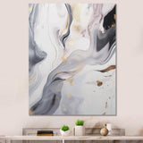 White And Grey Ripples Of Stone I - Abstract Canvas Wall Art
