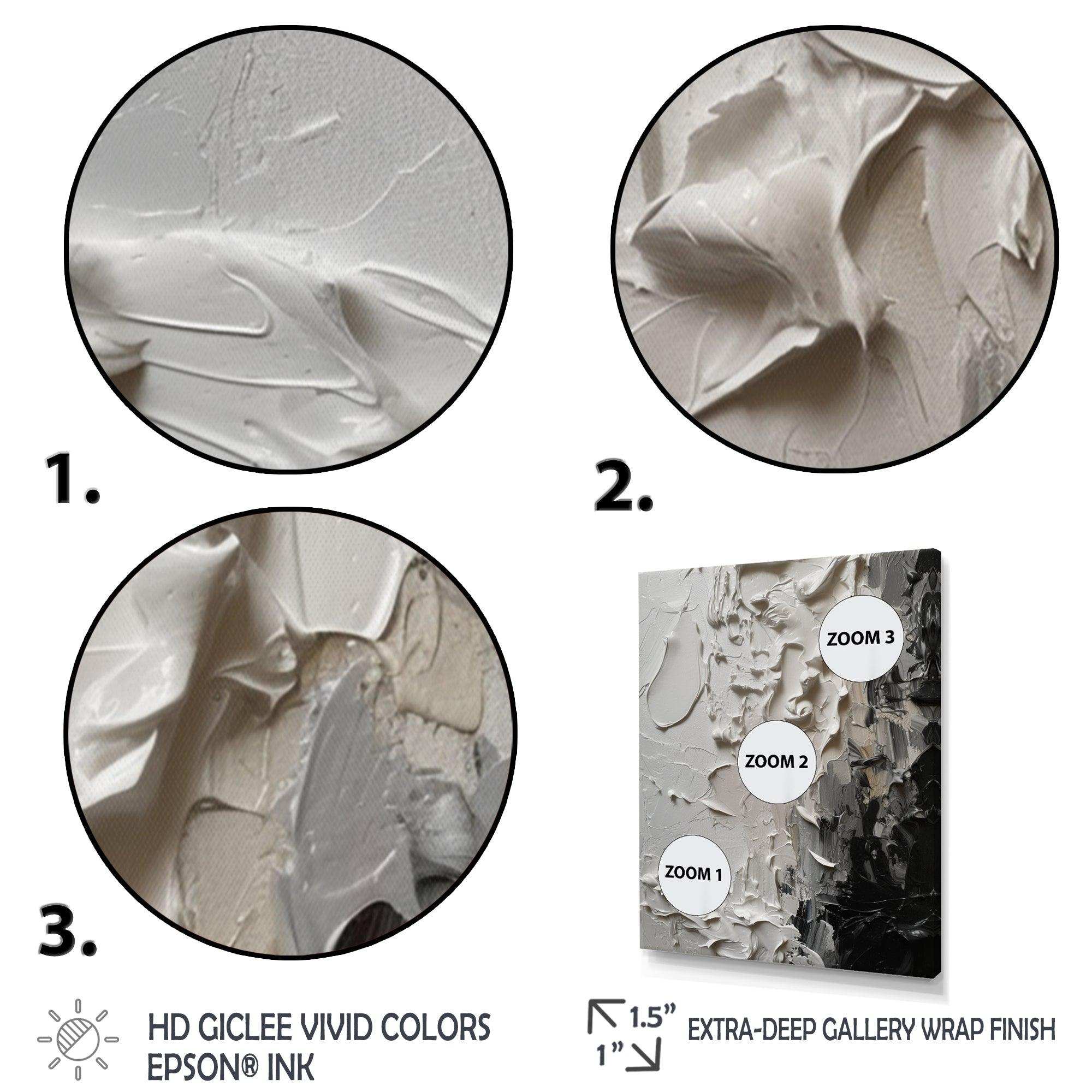 White And Black Tranquility Unleashed IV - Abstract Canvas Wall Art